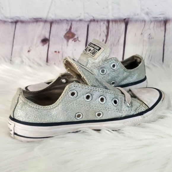 Converse All-Star Chuck Taylor Low Top   Classic Sparkle Glitter Sneakers Sz 12 - Picture 14 of 16